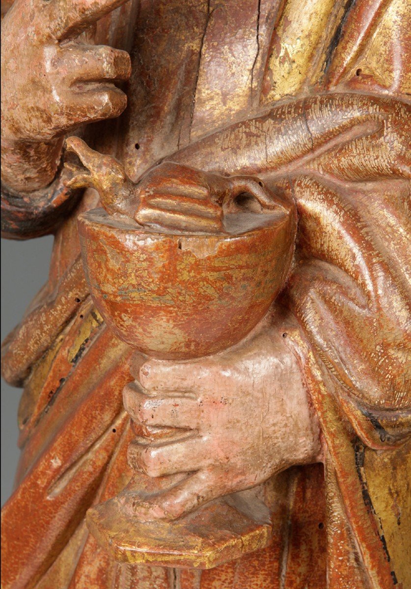 Pair Of Polychrome Wooden Sculptures. "saint John And Saint Paul. Castilian School, 16th Century.-photo-4