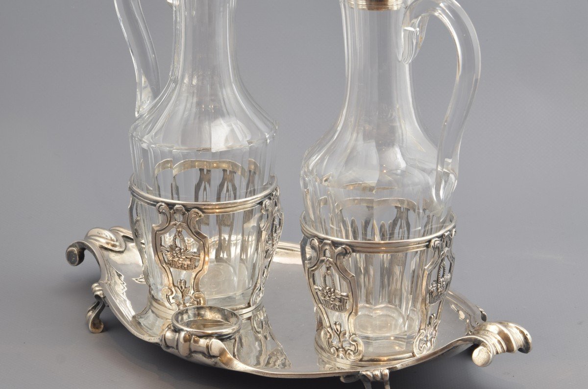 Set Of Cruets. Silver And Glass. René-pierre Ferrier, Paris, 1775. -photo-3