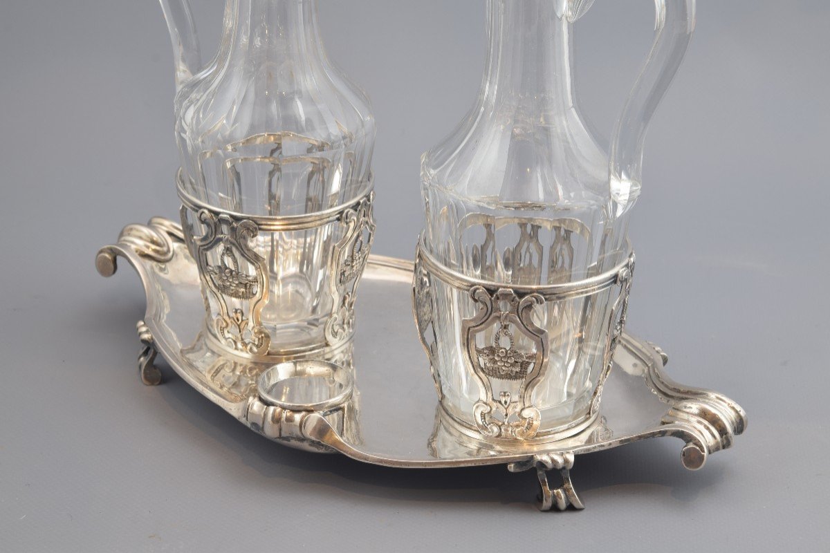 Set Of Cruets. Silver And Glass. René-pierre Ferrier, Paris, 1775. -photo-4