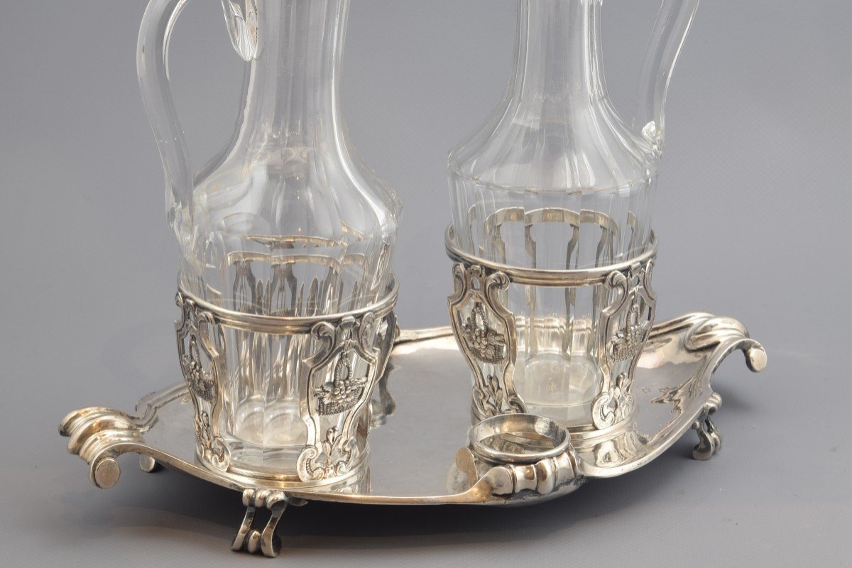 Set Of Cruets. Silver And Glass. René-pierre Ferrier, Paris, 1775. -photo-5