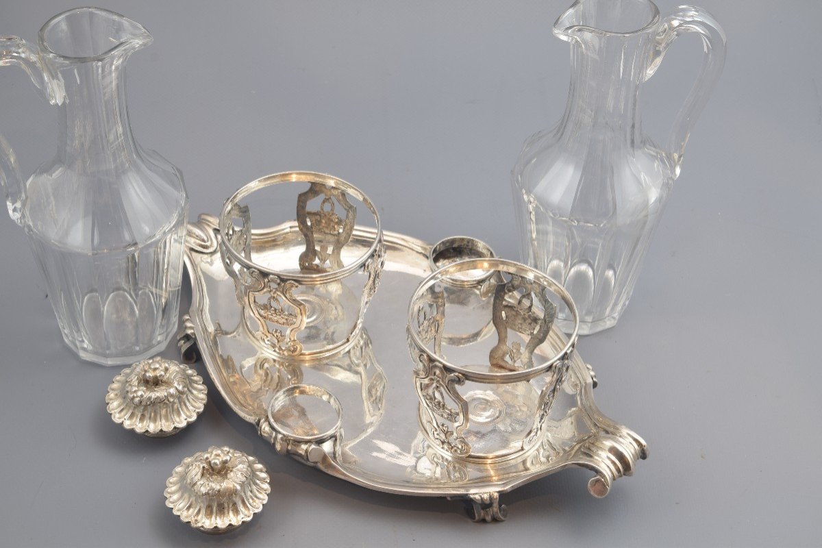 Set Of Cruets. Silver And Glass. René-pierre Ferrier, Paris, 1775. -photo-7