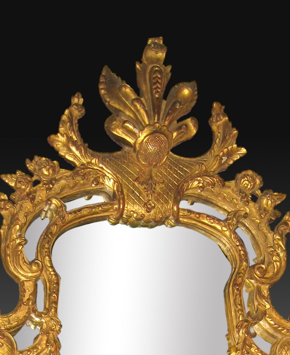 Golden Cornucopia Mirror, 20th Century.-photo-4