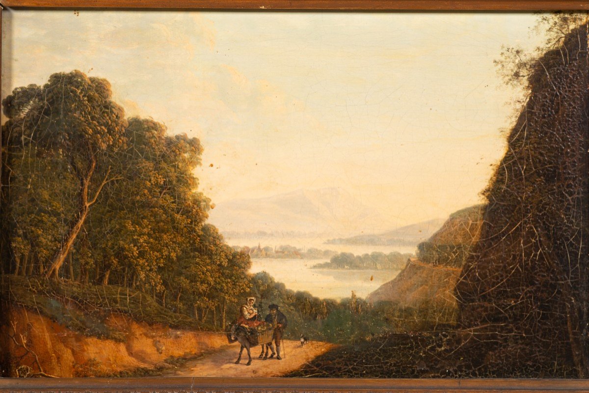 Paysage. Huile Sur Toile. 19e Siècle.  -photo-2