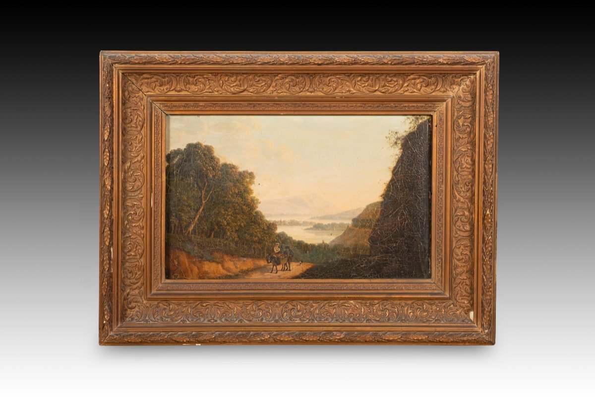 Paysage. Huile Sur Toile. 19e Siècle.  