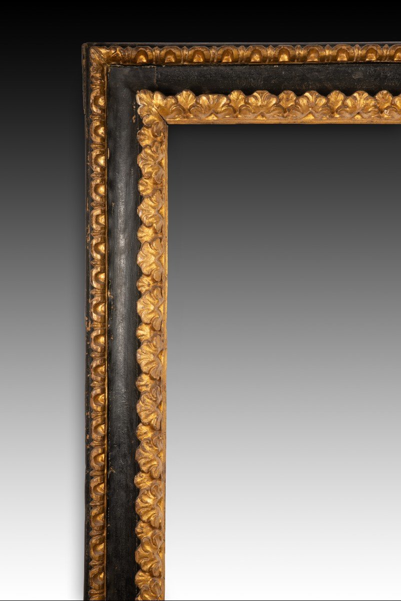 Frame. Carved, Polychrome And Gilded Wood. 18th Century.  -photo-2