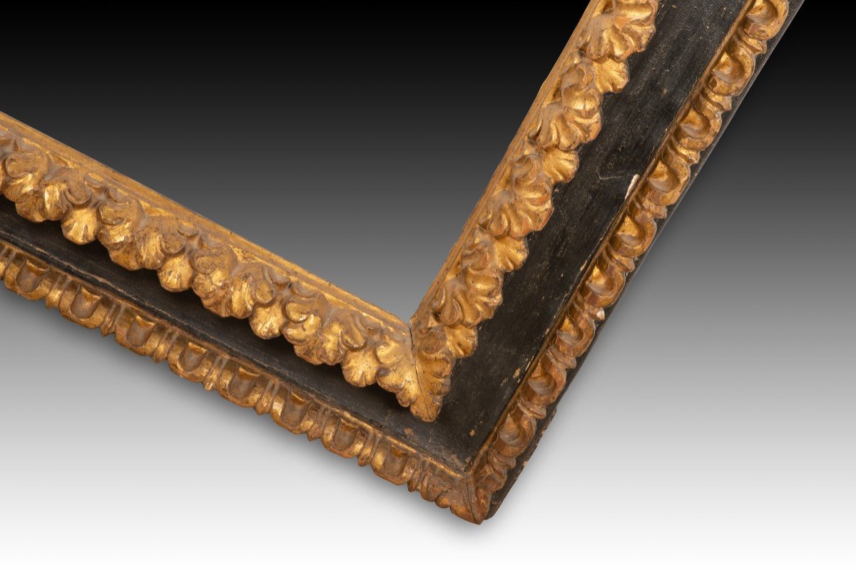 Frame. Carved, Polychrome And Gilded Wood. 18th Century.  -photo-4