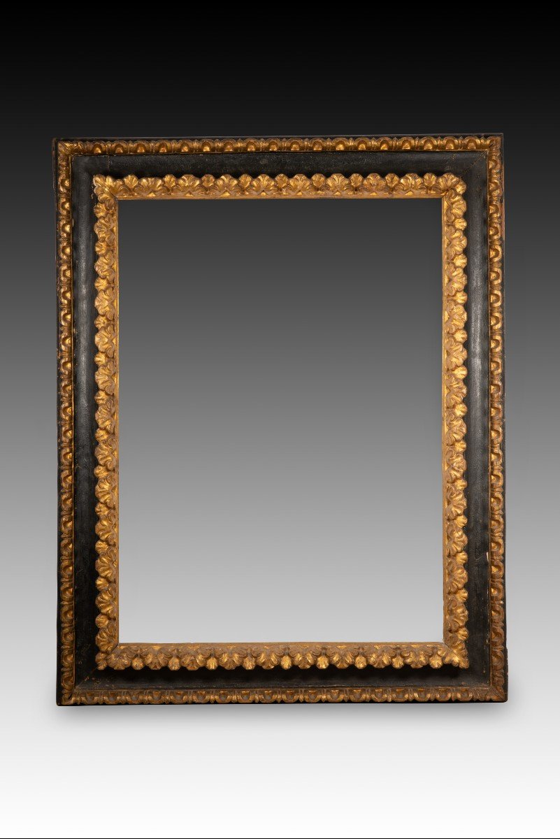 Frame. Carved, Polychrome And Gilded Wood. 18th Century.  