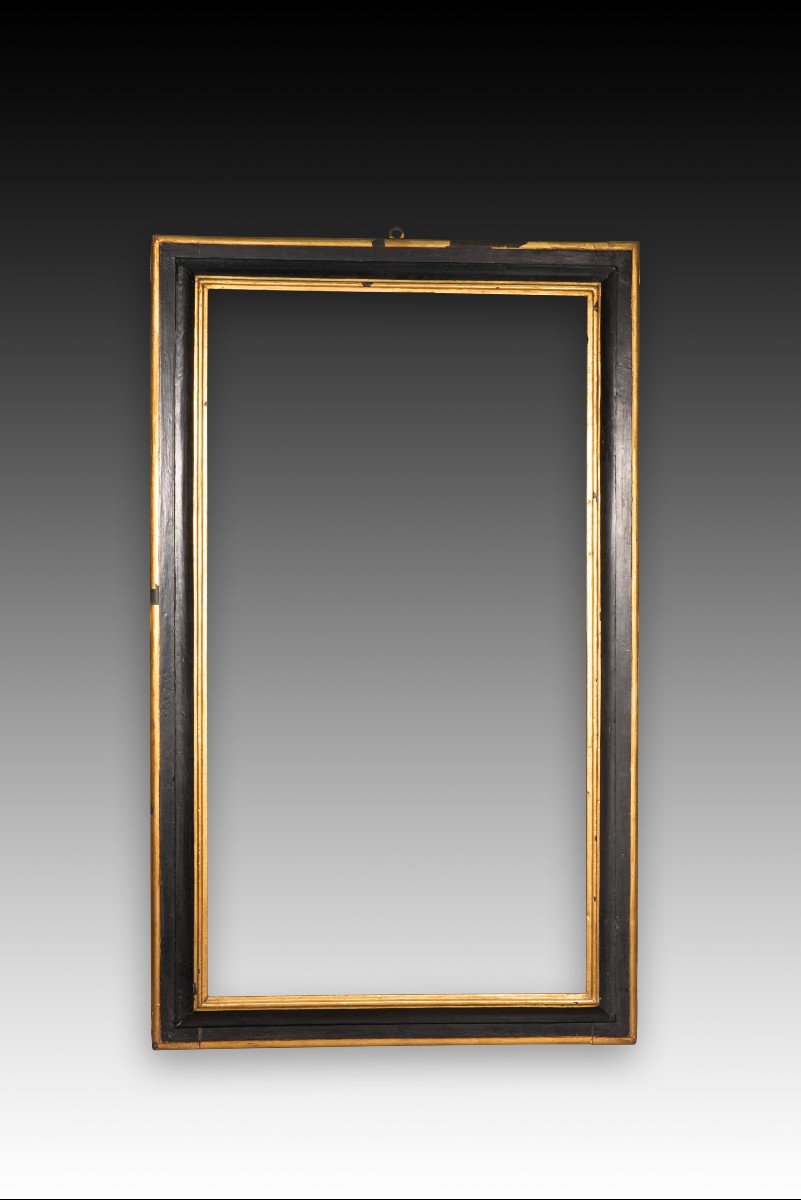 Frame. Carved, Polychrome And Gilded Wood. 18th Century.  