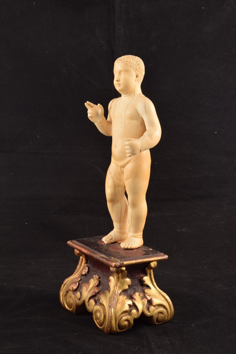 Child Jesus. Ivory And Polychrome Wood. 18th Century.-photo-1