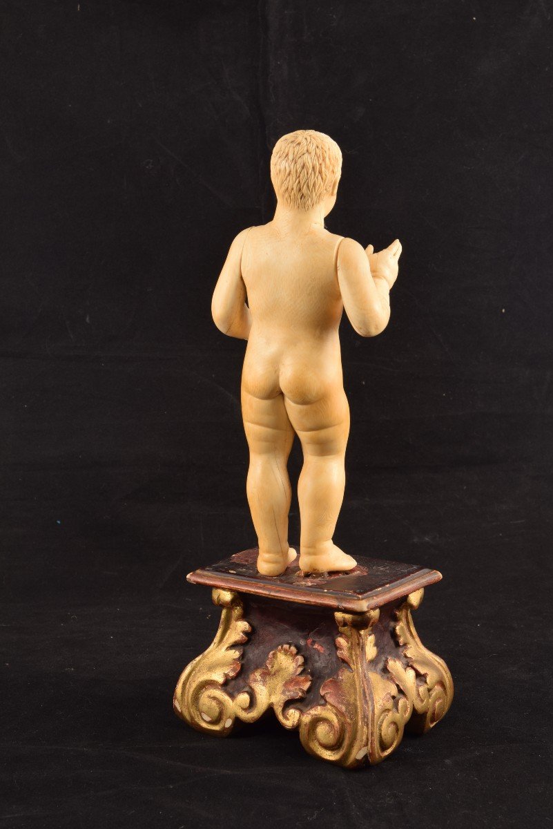 Child Jesus. Ivory And Polychrome Wood. 18th Century.-photo-4