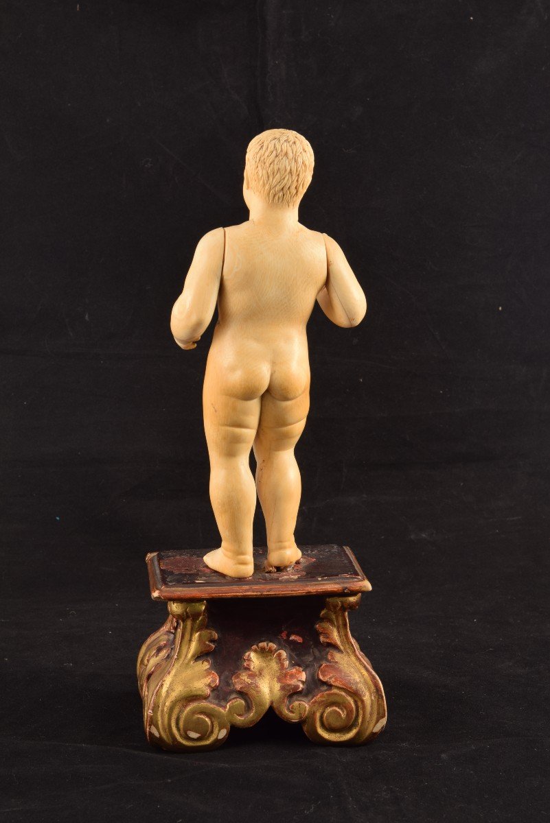 Child Jesus. Ivory And Polychrome Wood. 18th Century.-photo-5