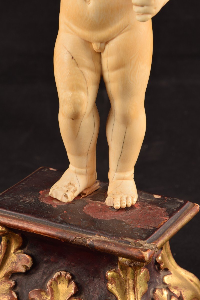 Child Jesus. Ivory And Polychrome Wood. 18th Century.-photo-6