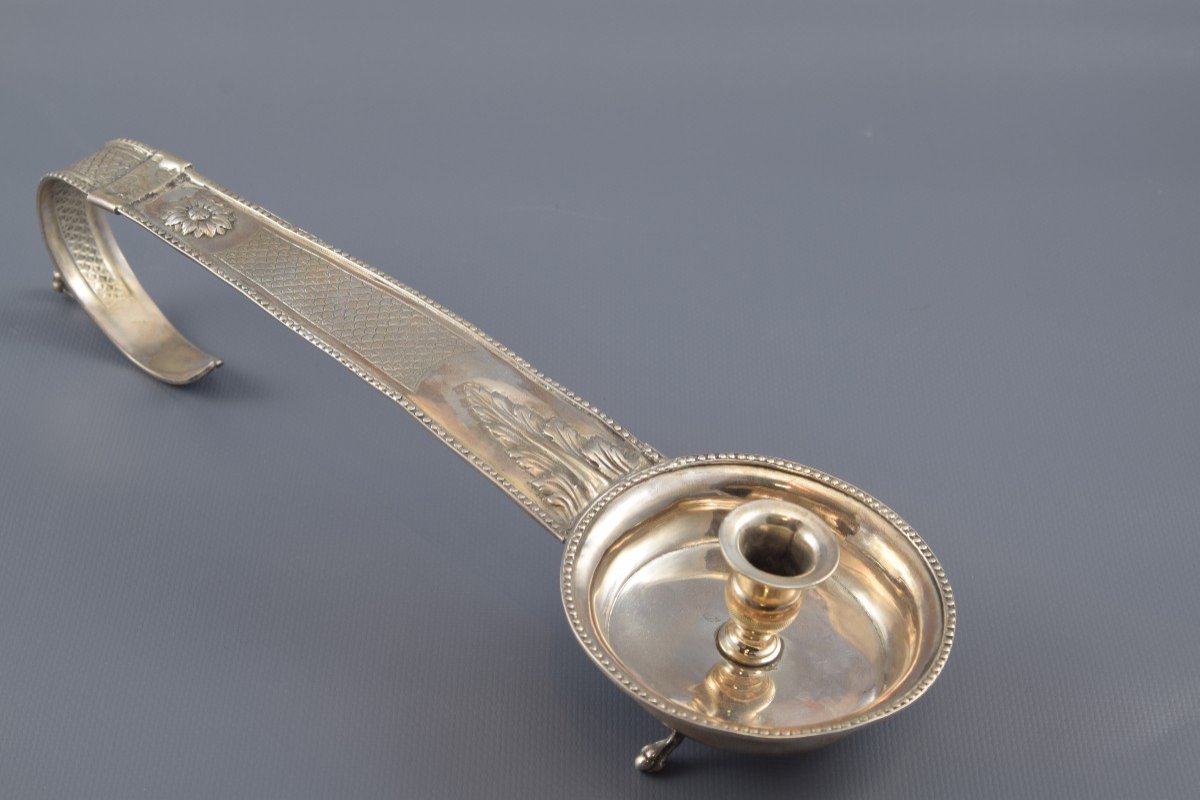 Candlestick. In Silver. Francesc P. Arquer, Barcelona, Around 1825. -photo-2