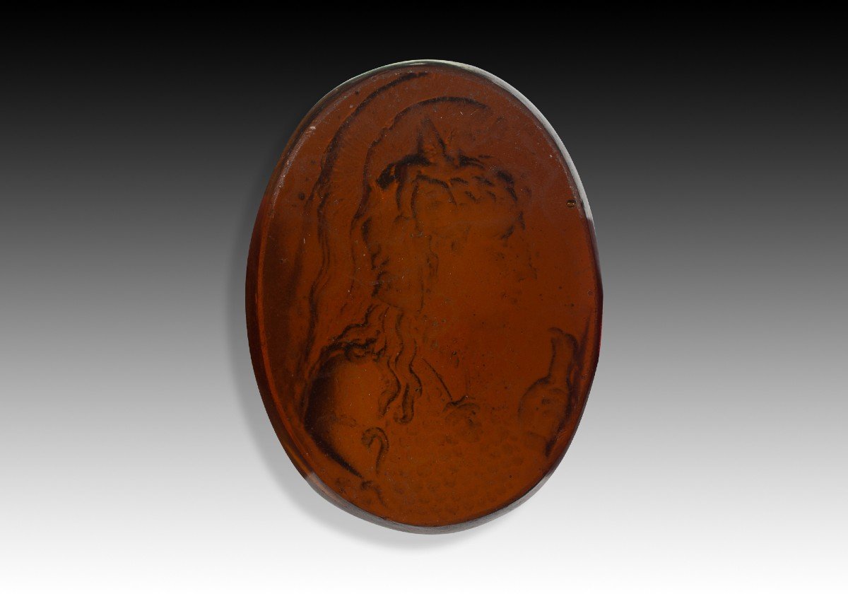 Cameo, Athena. Glass. Possibly Italy, 19th Century. -photo-2