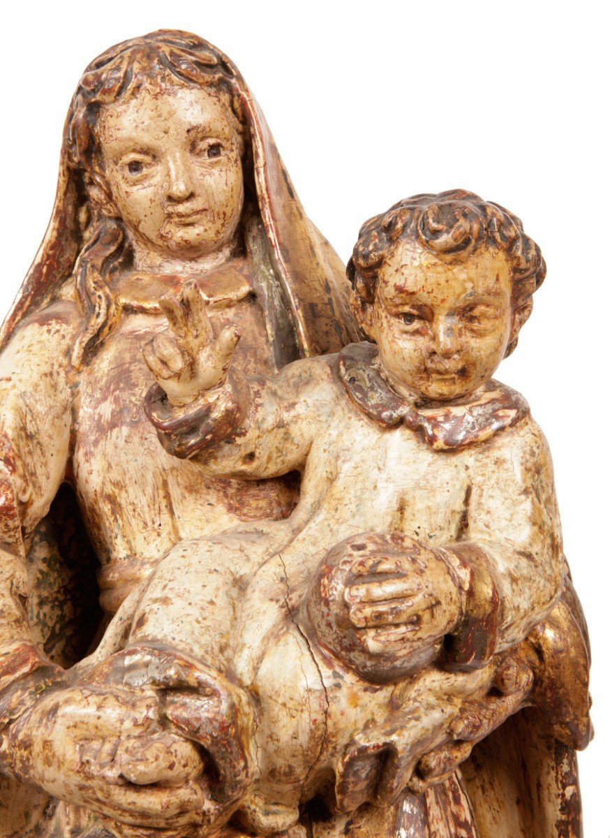 Spanish School From The End Of The 17th Century - Beginning Of The 18th Century. "virgin And Child". -photo-4