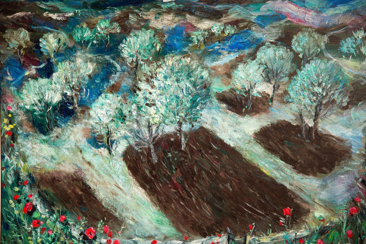 Paysage. Huile Sur Toile. Frau, José (espagne, 1898 1976).  -photo-2