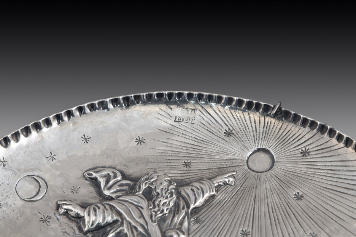 Tray, The Creation. In Silver. Possibly 17th Century.  -photo-5