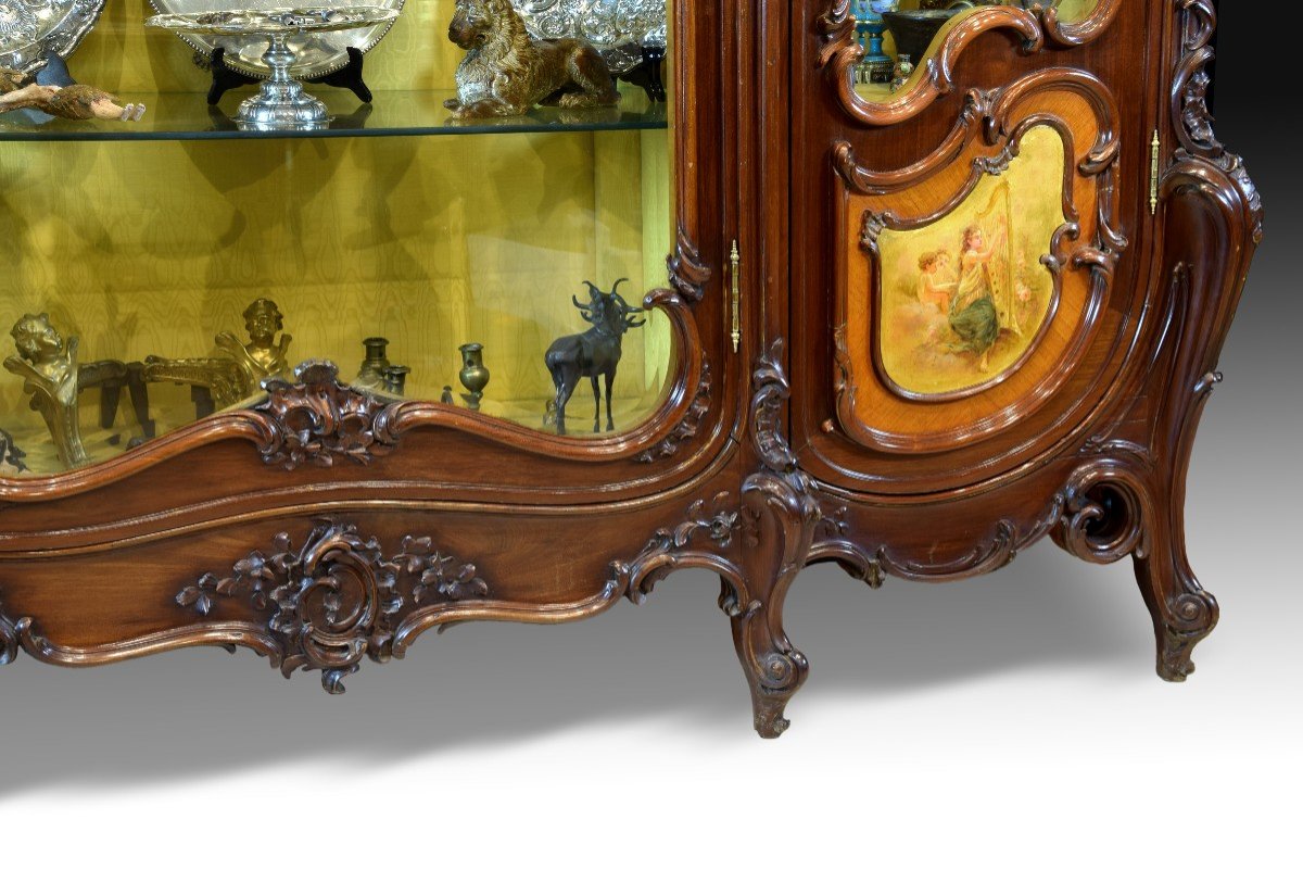 Louis XV Style Mahogany Display Cabinet, 19th Century.  -photo-4