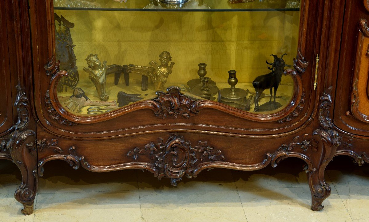 Louis XV Style Mahogany Display Cabinet, 19th Century.  -photo-5