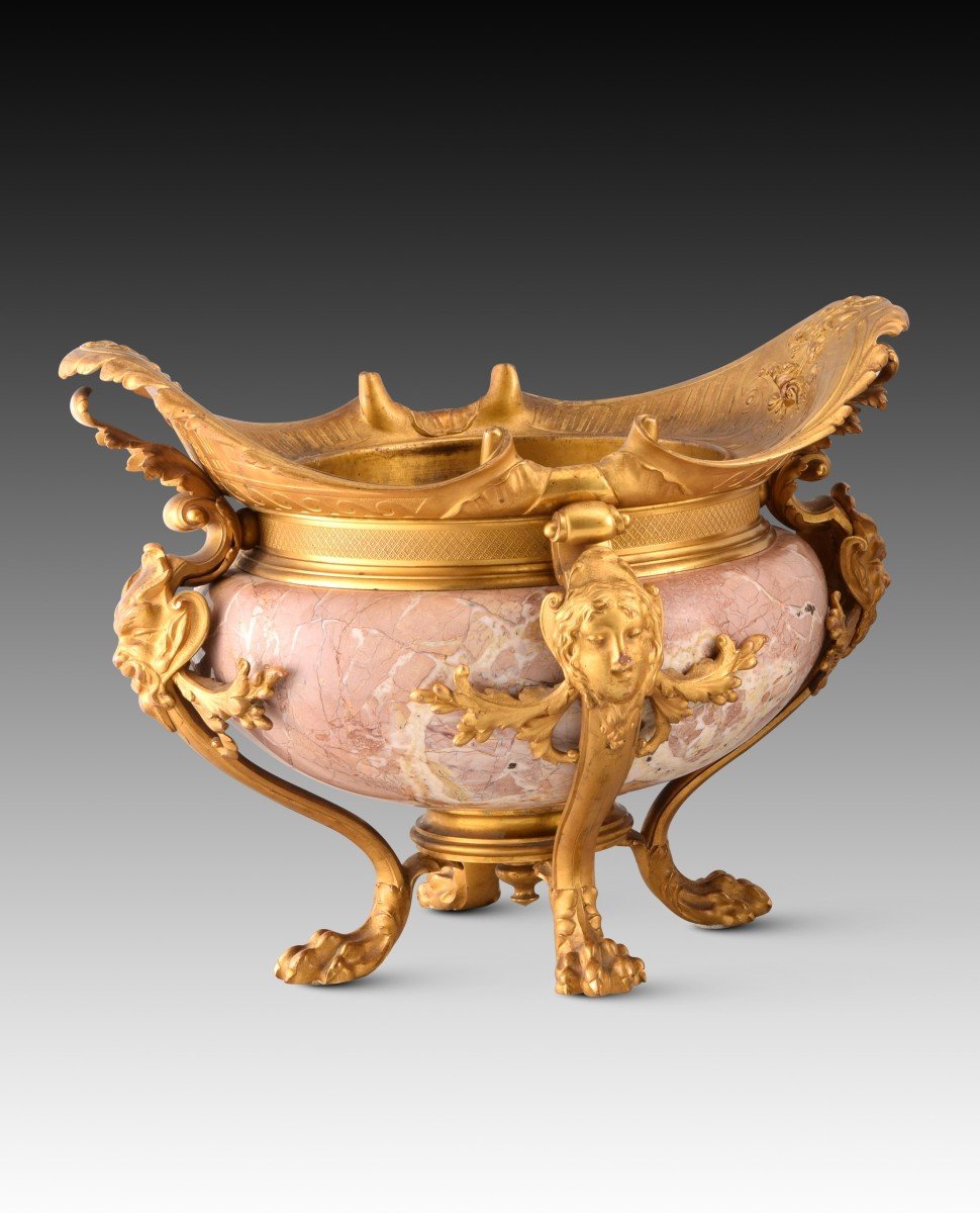 Centerpiece. Gilt Bronze, Marble. France, Late 19th Century 