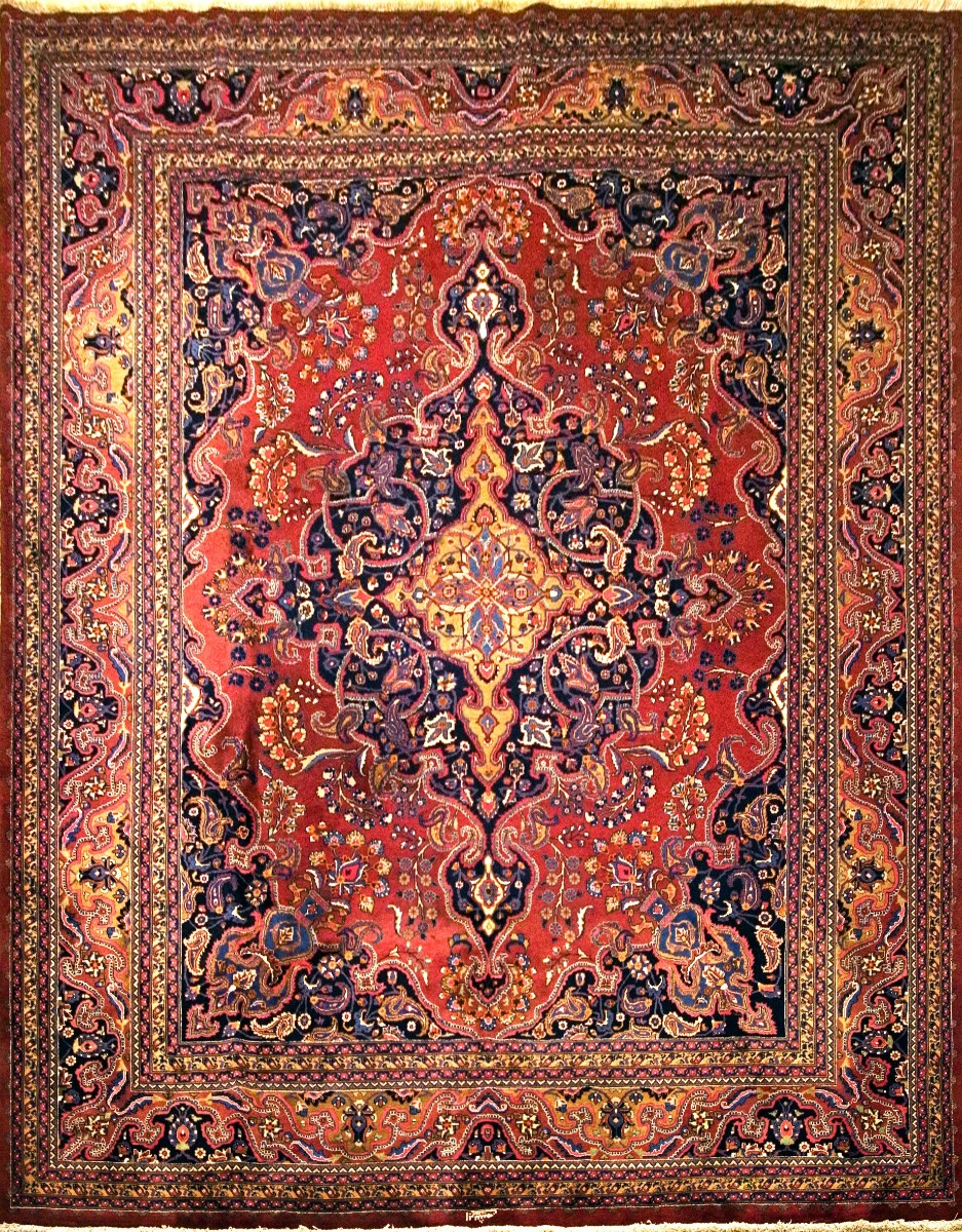 Tapis Persan. Noué à La Main En Laine. 