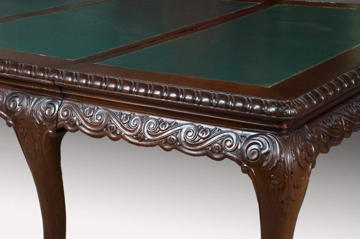 Extendable Table (6 Meters). Mahogany Wood, Metal, Leather, Etc. England, Circa 1930. -photo-3