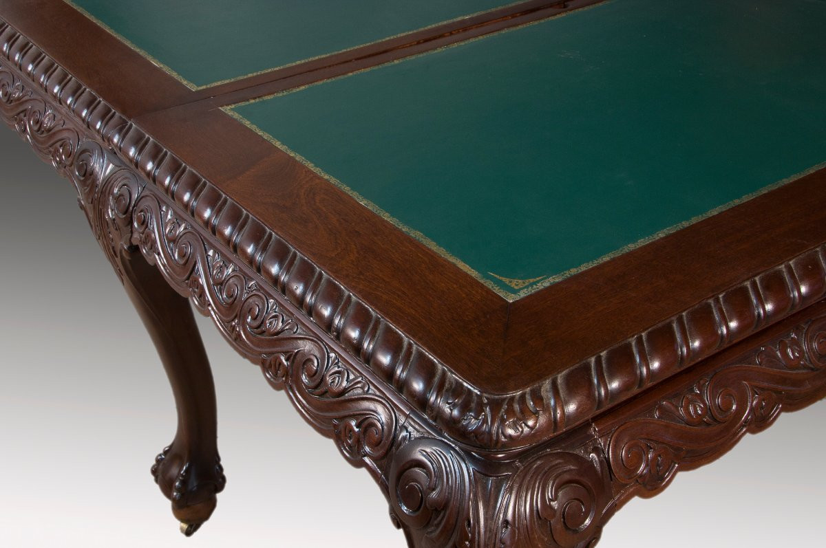 Extendable Table (6 Meters). Mahogany Wood, Metal, Leather, Etc. England, Circa 1930. -photo-4