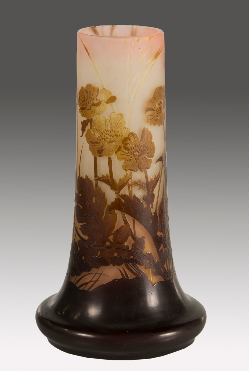 Vase. Glass. After émile Gallé (nancy, 1846-1904). 