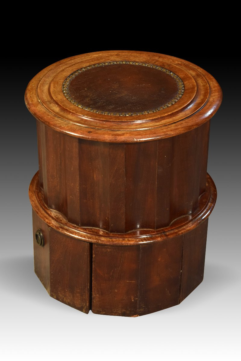  "dompedro" In Mahogany Wood. 19th-20th Century. -photo-2