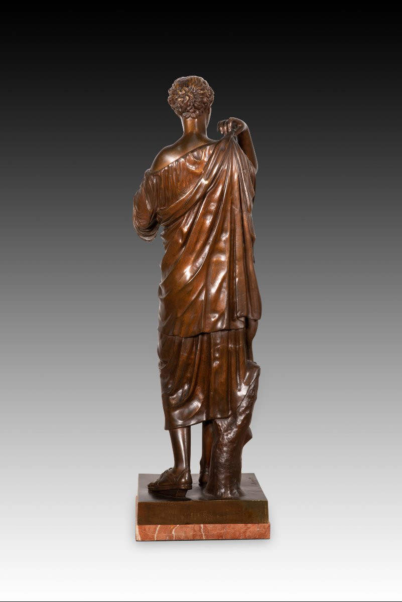  Diana Of Gabies. Bronze, Marble. Raingo Brothers, France, Circa The Second Half Of The 19th Century.-photo-2