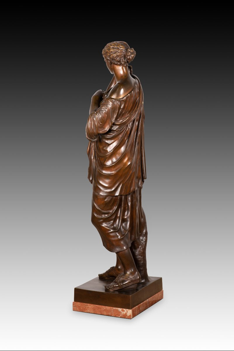  Diana Of Gabies. Bronze, Marble. Raingo Brothers, France, Circa The Second Half Of The 19th Century.-photo-3