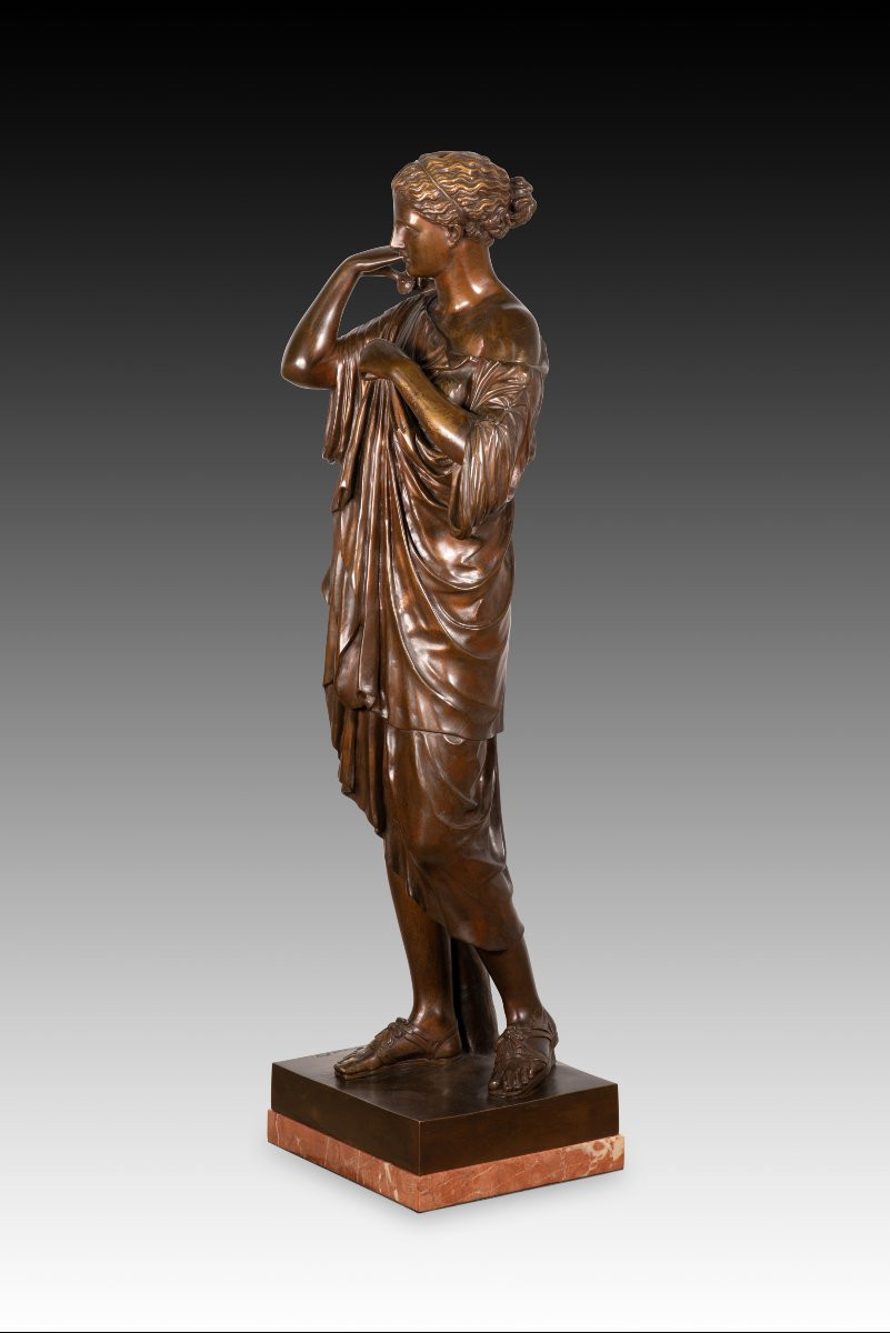  Diana Of Gabies. Bronze, Marble. Raingo Brothers, France, Circa The Second Half Of The 19th Century.-photo-4