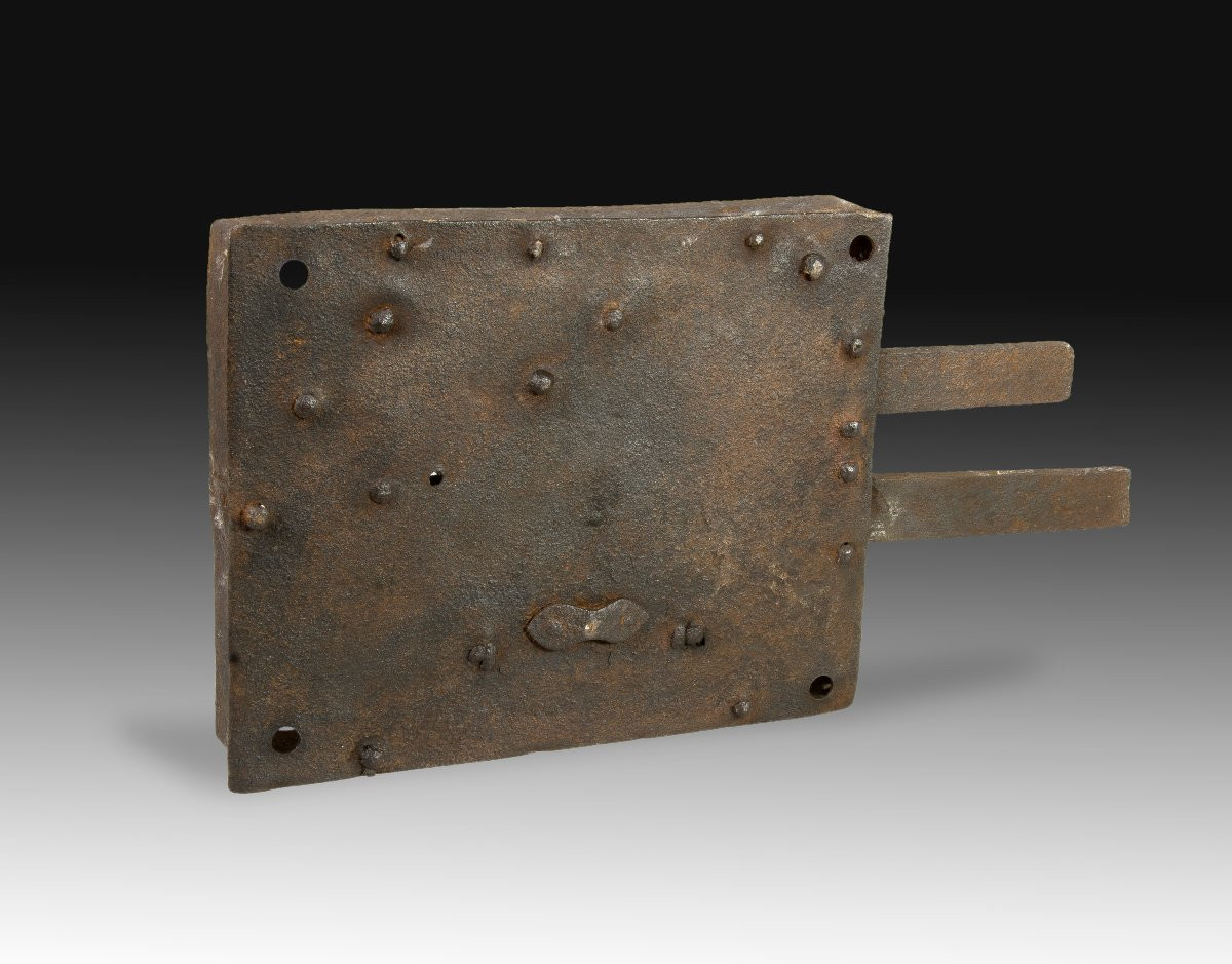 Lock With Key. Made Of Iron. 19th Century.  -photo-4