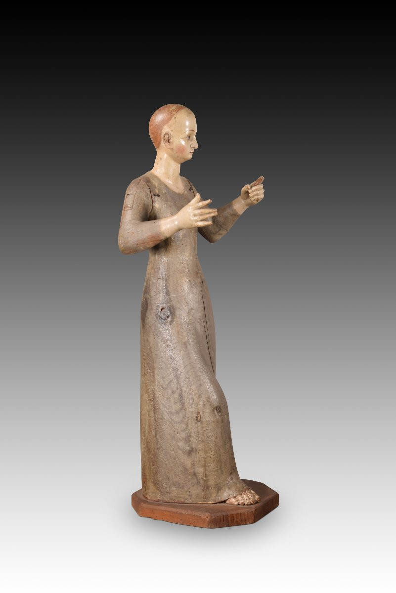Saint Ou Vierge De La Robe. Bois, Métal. école Espagnole, XVIIe Siècle.-photo-3
