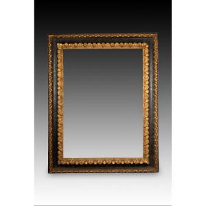 Frame. Carved, Polychrome And Gilded Wood. 18th Century.  