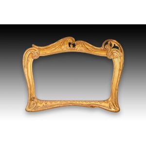 Art Nouveau Or Modernist Frame. Carved Wood. Circa 1900. 