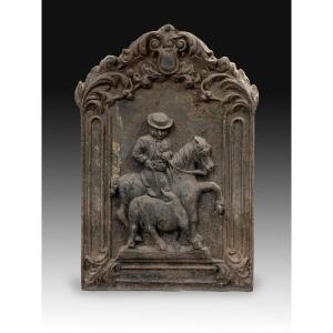 Fireplace Plate With Picador. Cast Iron. Spain, Early 20th Century.  