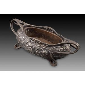 Centerpiece Or Planter. Pewter, Metal. Victor Saglier, Late 19th Century. 