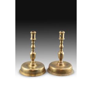 Pair Of Candlesticks. Bronze. 20th Century. 