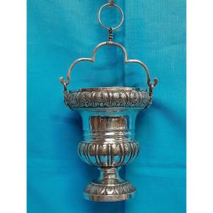 A Silver Holy Water Bucket. Naples, Silversmith Vincenzo d'Onofrio, 19th Century