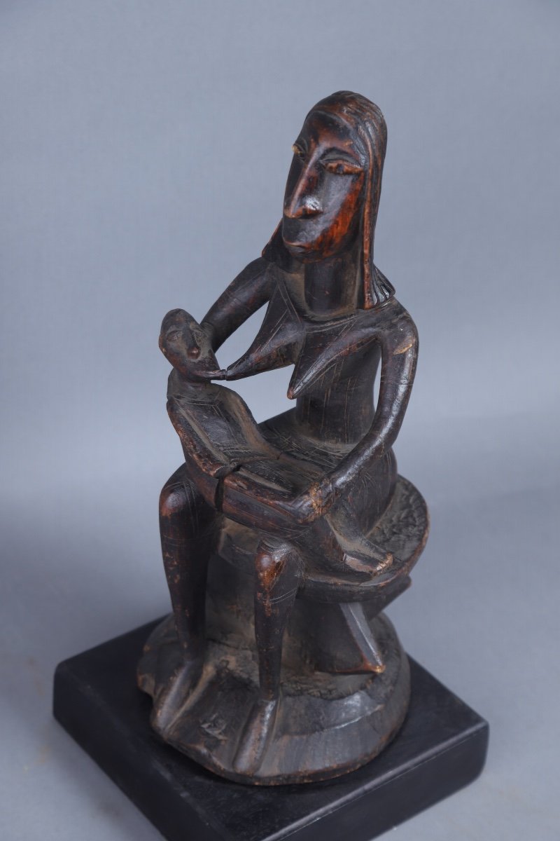 Sculpture De Figure De Maternité Bambara - Mali -photo-4