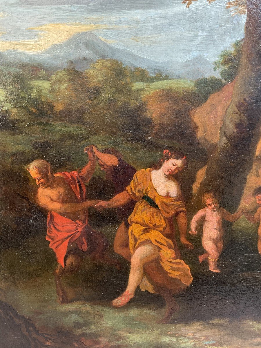 Gerard I Hoet, Bacchanalia, Oil On Panel-photo-1