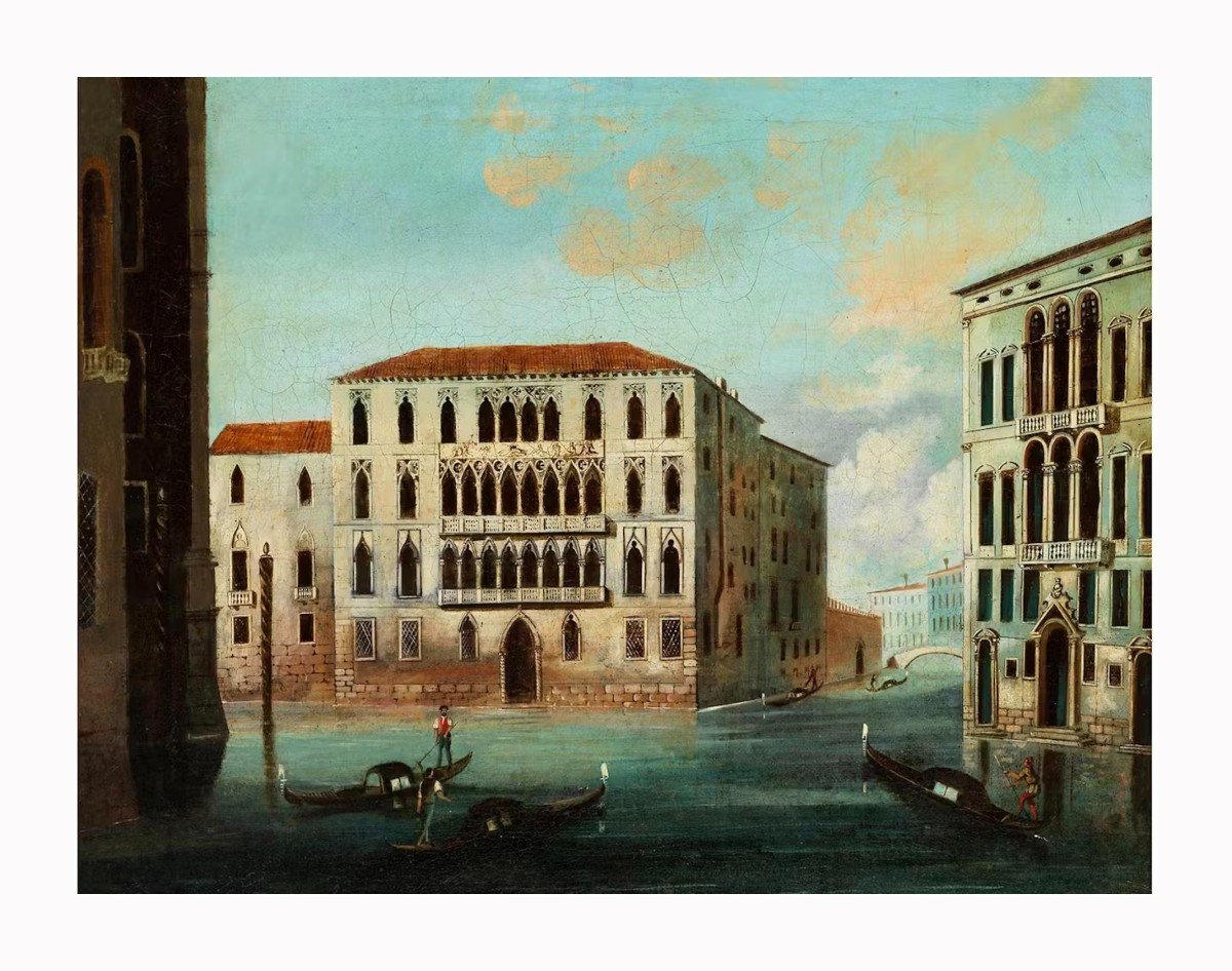 Venetian Master Active In The Early 19th Century,  View Of Venice With Ca' Foscari-photo-4