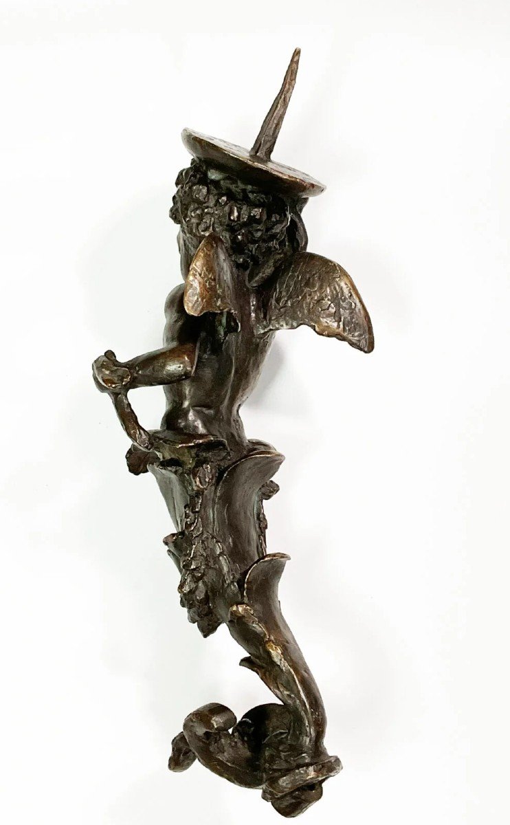 Bronze Applique In The Shape Of A Cherub – Veneto, 17th Century-photo-3