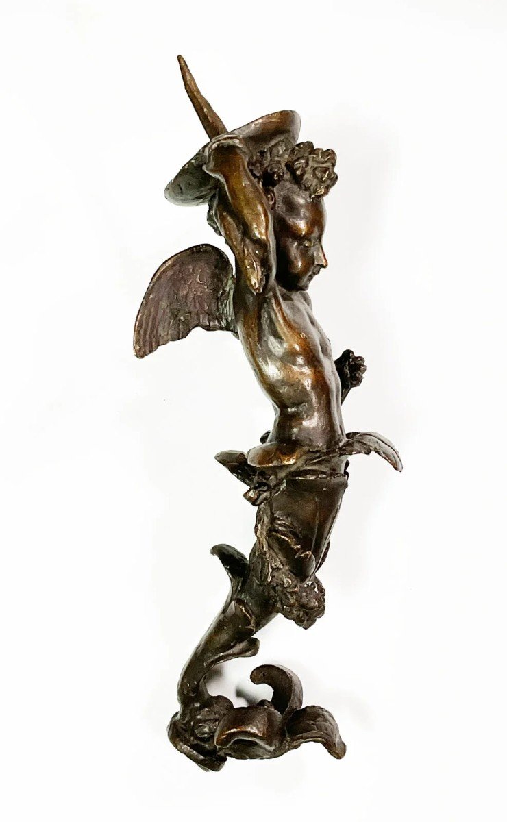 Bronze Applique In The Shape Of A Cherub – Veneto, 17th Century-photo-4