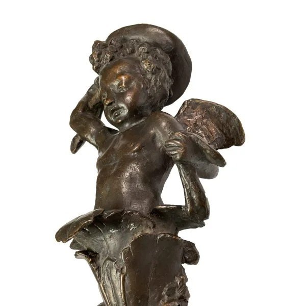 Bronze Applique In The Shape Of A Cherub – Veneto, 17th Century-photo-1