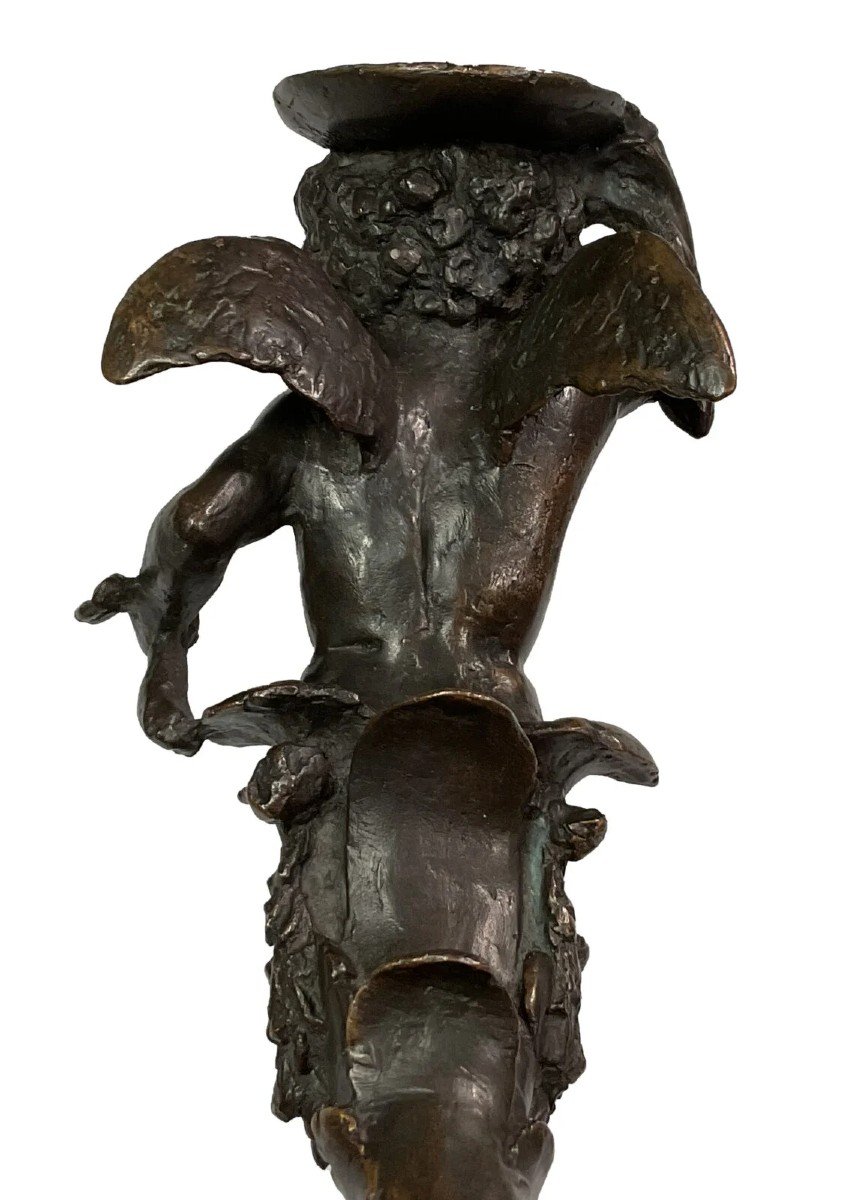 Bronze Applique In The Shape Of A Cherub – Veneto, 17th Century-photo-2