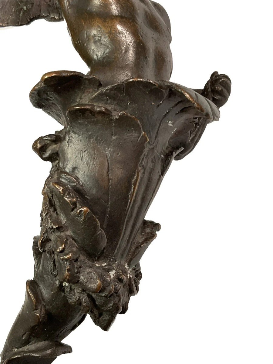 Bronze Applique In The Shape Of A Cherub – Veneto, 17th Century-photo-4