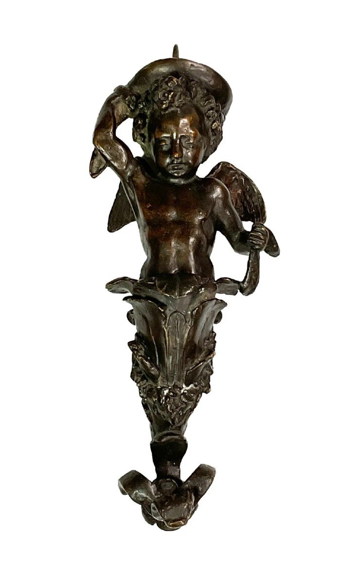 Bronze Applique In The Shape Of A Cherub – Veneto, 17th Century