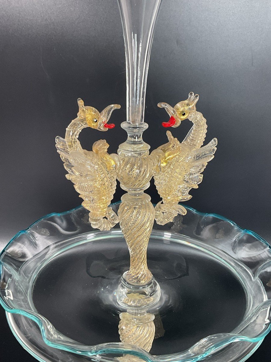 Blown Glass Stand, Murano, Mid-20th Century-photo-2